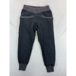 Hyden Yoo Jogger Pants Women's XS Black Ribbed Waist 100% Cotton Fleece Cuffed